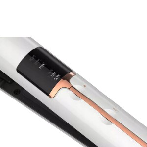 Plaukų tiesinimo žnyplės keramikinės pakraunamos LCD, baltos 18W 24166_B