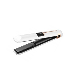 Plaukų tiesinimo žnyplės keramikinės pakraunamos LCD, baltos 18W 24166_B