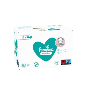 Servetėlės drėgnos vaikams 12x52 vnt Sensitive Pampers 1130