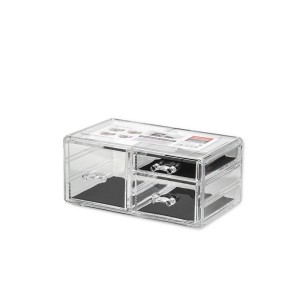 Dėžutė kosmetikai su 3 stalčiais skaidri 23.5x15.2x10.7 cm BY01013373984 Confort