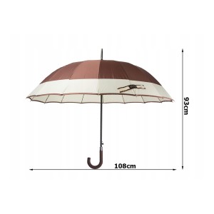 Skėtis automatinis ilgas neslystanti rankena D108 cm H93 cm XXL rudas 25016_BR