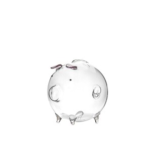 Taupyklė stiklinė Kiaulė 11x13x10 cm (mix 4) 27693