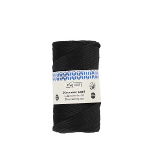 Nėrimo virvelė Macrame 250 g 75 m 3 mm (vąšelio/virbalų dydis 4-6) juoda Kehra