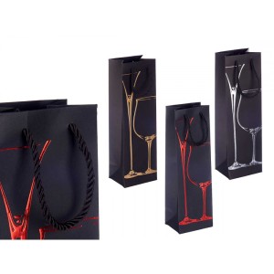 Dovanų maišelis buteliui 9x12x36 cm (mix) Kinvara 76628