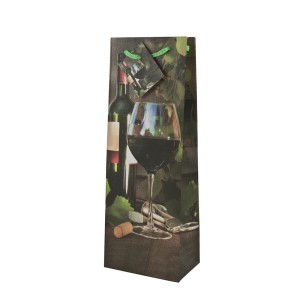 Dovanų maišelis buteliui (mix) 13x9x36 cm 61935