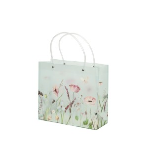 Dovanų maišelis Gėlės 30x12x27 cm plastikinis (mix) 50958