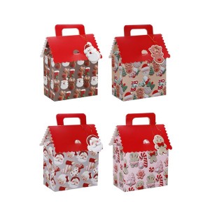Dėžutė dovanoms Kalėdinis namelis 20x12x27 cm (mix 4) 8445393327044 kld