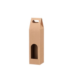 Dovanų maišelis/dėžutė buteliui 9x9x38 cm kartoninis Kinvara 10954