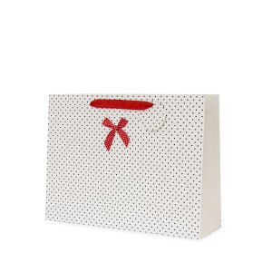 Dovanų maišelis baltas su kaspinu 31x41x13 cm