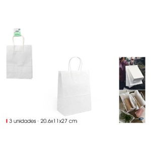 Maišelis popierinis 3 vnt 21x11x27 cm baltos sp. Algon BA03030777922 (24)