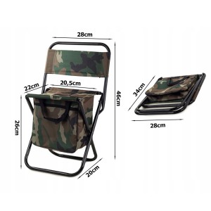 Kėdė turistinė sulankstoma su krepšiu ir atlošu 46x24,5x19,5 cm