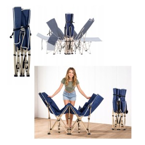 Lova sulankstoma kelioninė H37x66x185 cm max 110 kg mėlyna sp. 14642