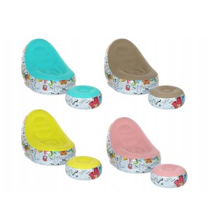 Fotelis ir pufas kojoms pripučiamas su pompa H75x110x80 cm (mix spalvos) 27533