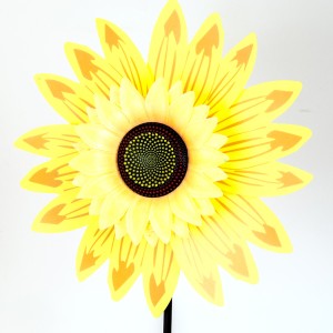 Vėjo malūnėlis Saulėgrąža D30 cm su plastikiniu koteliu 15152