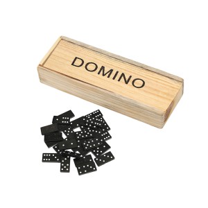 Stalo žaidimas DOMINO 28 vnt., medinė dėžutė 14.5x5x3 cm 18261
