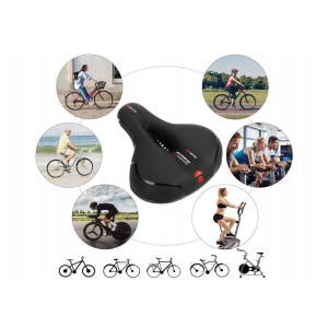 Sėdynė dviračiui juoda, minkšta su ventiliacija 25x20.5x11 cm 14436