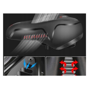 Sėdynė dviračiui juoda, minkšta su ventiliacija 25x20.5x11 cm 14436