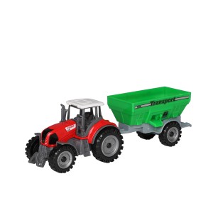 Žaislinis traktorius su priekaba 18x5x6 cm (mix) 3+ 656467