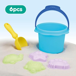 Smėlio žaislai kibirėlyje 6 vnt. Ø16x13cm Gėlytė EddyToys 871125224421