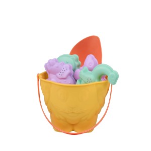 Smėlio žaislai kibirėlyje 6 vnt. Ø16x13cm Liūtas EddyToys 871125224420