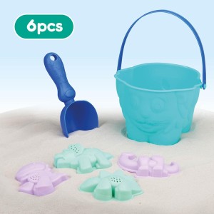 Smėlio žaislai kibirėlyje 6 vnt. Ø16x13cm Liūtas EddyToys 871125224420