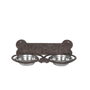 Dubenėliai gyvūnams dvigubas metalinis 39x18x12 cm Clayre