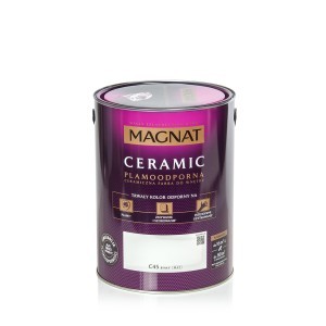 Emulsija MAGNAT Ceramic C45 atspari dėmėms, plaunama, valoma 5 l Balta