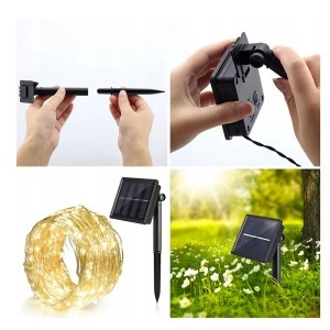Girlianda sodo su saulės baterija 9,9+1,5 m 100LED SOL0067