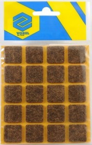 Padukai baldams iš veltinio 20*20 mm 20 vnt. rudi 74861