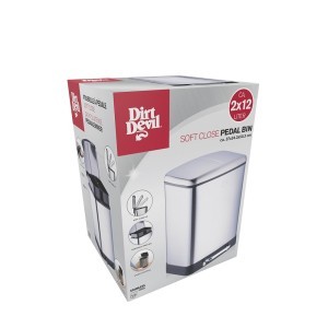 Šiukšliadėžė su pedalu 2x12 L 37x34,3x50,3 cm SOFT CLOSE Dirt Devil 871125249502