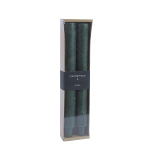 Žvakės 2 vnt 25 cm D2-2,2 cm žalia spalva Vela Countryfield 108102