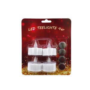 Žvakutės arbatinės LED D4xH4 cm baltos 4 vnt Best Choice 18681