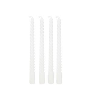 Žvakės suktos 4 vnt 25 cm balta spalva MANY Atmosphera 207036A