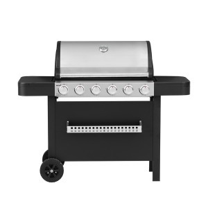 Grilis dujinis 6 degiklių 18 kW 2 ratukai dangtis grotelės MUSTANG 324166