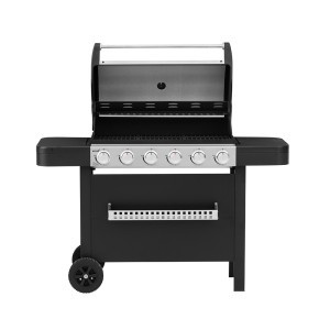Grilis dujinis 6 degiklių 18 kW 2 ratukai dangtis grotelės MUSTANG 324166