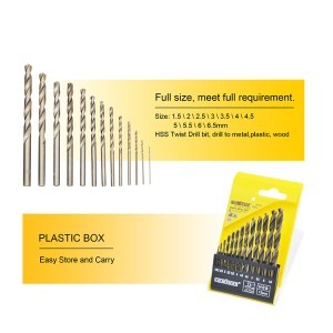 Grąžtai metalui HSS titaniniai 13 vnt. 1.5-6.5 mm 0803413 Crownman (10)