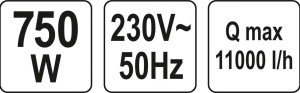 Siurblys vandeniui ner. plieno su plūde  750 W YT-85341 YATO