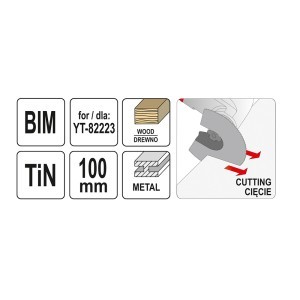 Ašmenys 100 mm medžiui ir metalui daugiafunkc. įrankiui (YT-82223) YT-34701 YATO