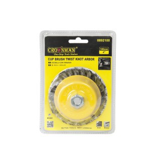 Šepetys šlifavimo kūginis suktos vielos su varžtu 100 mm 0892100 Crownman (1)