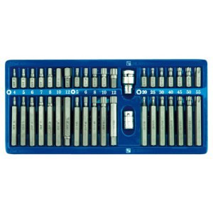 Antgaliai atsuktuvui IMBUS, SPLINE, TORX 40 vnt. CR-V metalinėje dėžutėje 66400