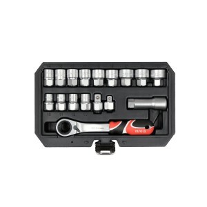 Kiauryminių galvučių rinkinys daugiafunkcinės 1/4", 3/8" 17 vnt. YT-38653 YATO