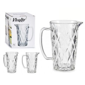 Ąsotis stiklinis 1 L 18x12x20 cm Vivalto 83539