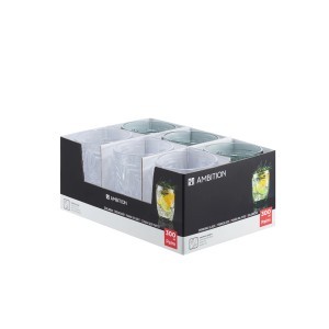 Stiklinė 300 ml (mix - žalsvos, skaidrios) PALM Ambition 67622 (6)