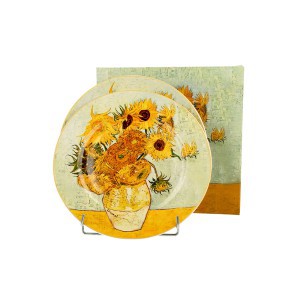 Lėkštės desertinės porcelianinės 2 vnt. 19x1.2x19 cm Van Gogh Saulėgrąžos DUO