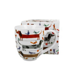 Puodelis porcelianinis XXL Šunys 1000 ml DUO