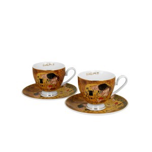 Puodeliai su lėkštutėmis 2 vnt. G. Klimt Bučinys 220 ml DUO