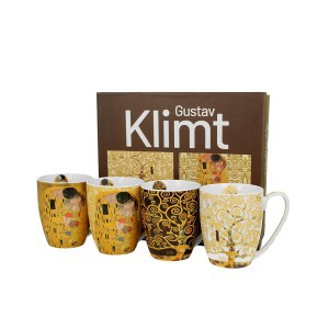 Puodeliai porcelianiniai 4 vnt. 360 ml G. Klimt  DUO