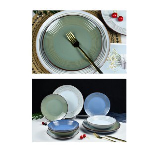 Lėkštė porcelianinė žalia 22 cm CIRCLE 306002