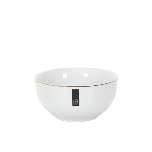 Dubuo porcelianinis baltas auksuotu krašteliu 500 ml Home Deco KA4575