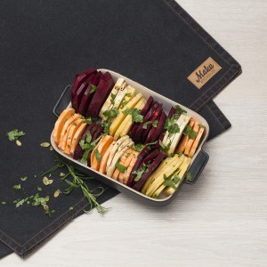Kepimo indas 2 l 31x18 cm keraminis juodas su dangčiu MAKU 270540